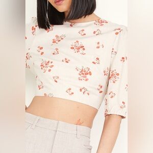 Bardot NWT Print Tie Back Top